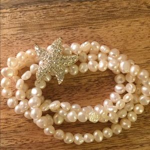 Pearl and diamond starfish bracelet